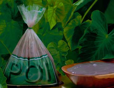 Fresh Poi and Taro Leaves