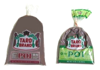 Apparent change in Taro Brand poi bag