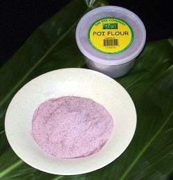 We took fresh poi, dehydrated it and ground into poi flour. Ono licious. Poi Flour