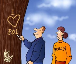 This is the monthly invoice cartoon for February 2002, created by the talented Noel Ford. These cartoons were used on the PoiCo invoices. February 2002 Poi Company Cartoon